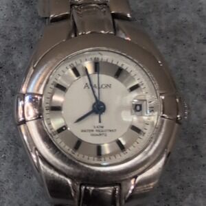 Avalon Women's Silver Tone Stainless Steel Quartz Analog Watch Date New‎ Battery